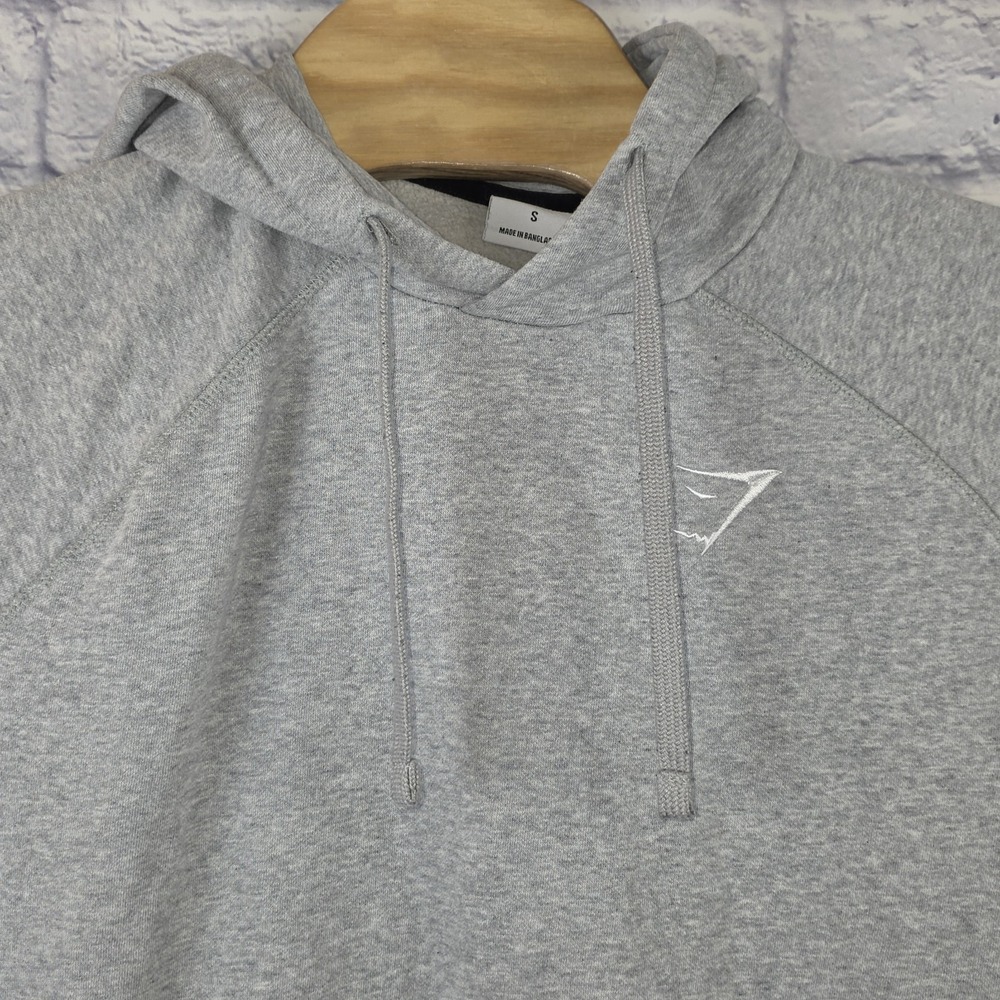 Gymshark Men Heathered‎ Gray Pullover Hoodie Sweatshirt Fleece Casual Size Small
